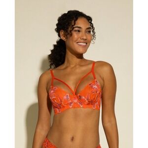 Cosabella Paradiso‎ Lace Underwire Demi Bra Orange Floral Size 36G